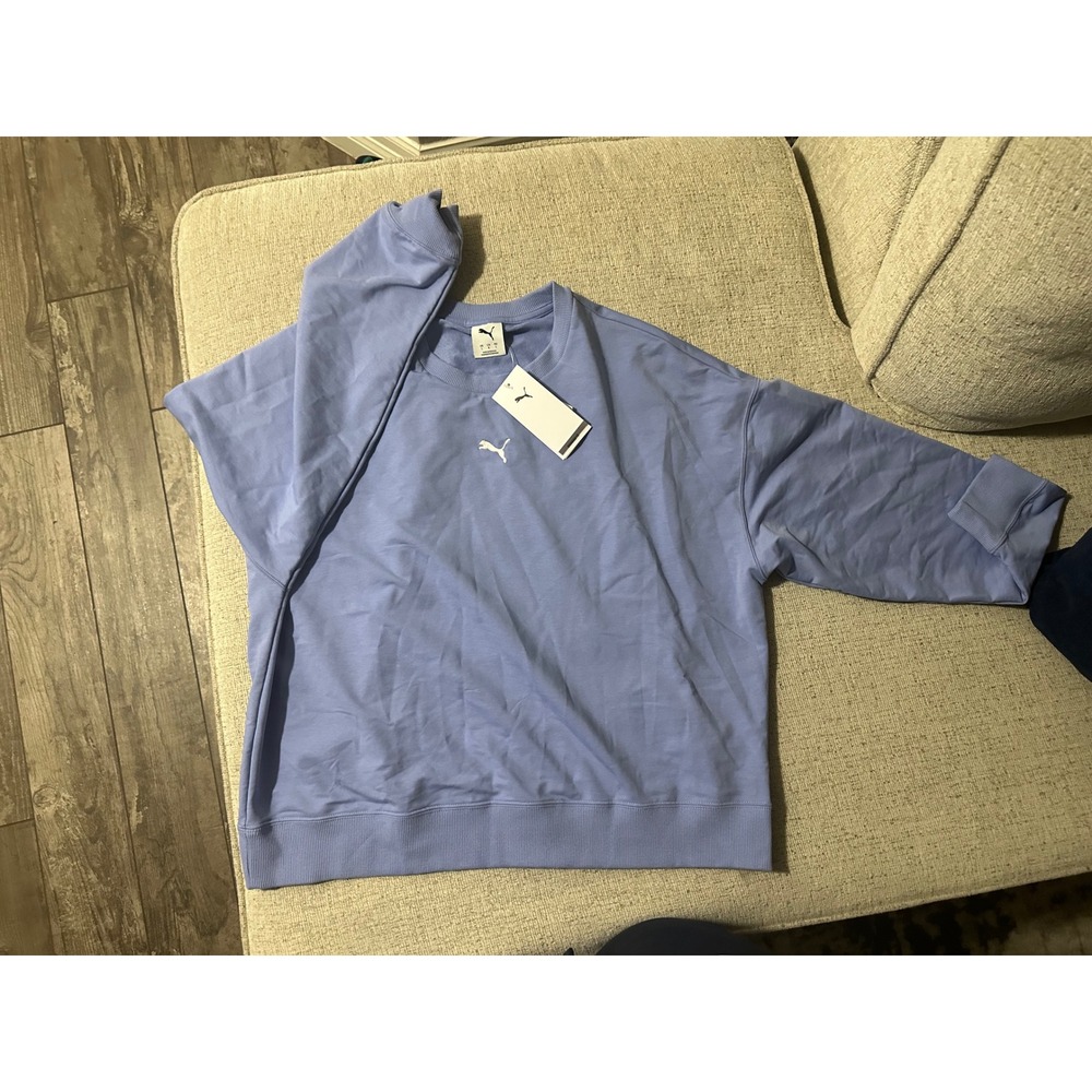 Puma Tracksuit 2 piece Set Womens Large Blue‎ Crewneck and Sweatshirt Joggers